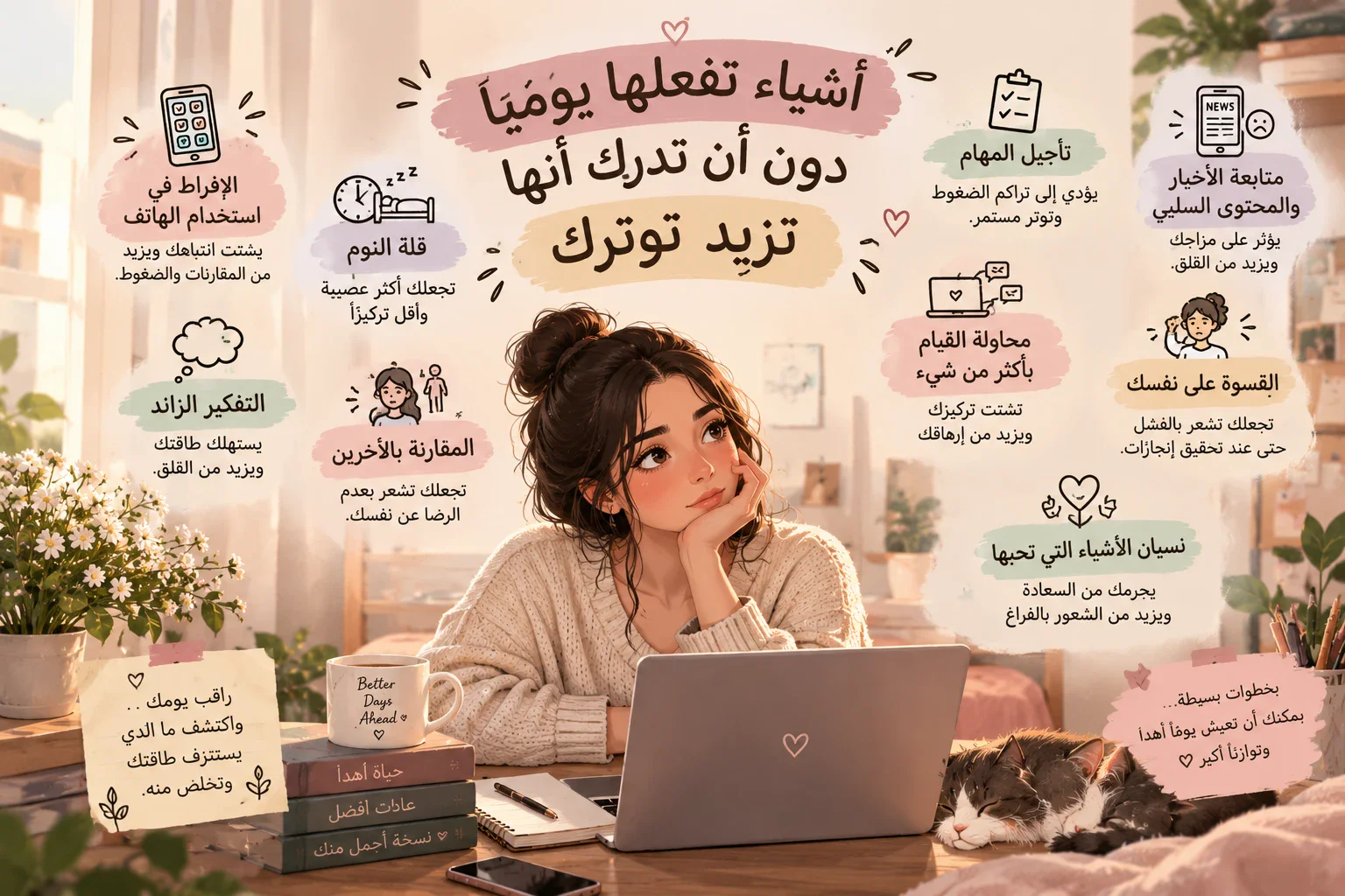 image about أشياء تفعلها يوميًا دون أن تدرك أنها تزيد توترك🤔