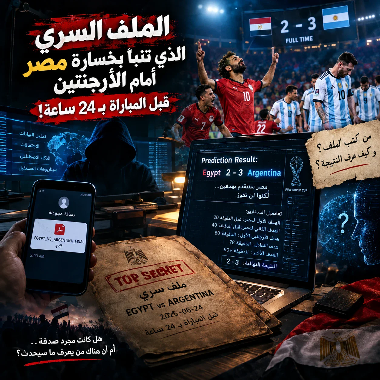 image about الملف السري الذي تنبأ بخسارة مصر أمام الأرجنتين قبل المباراة بـ24 ساعة! 😱