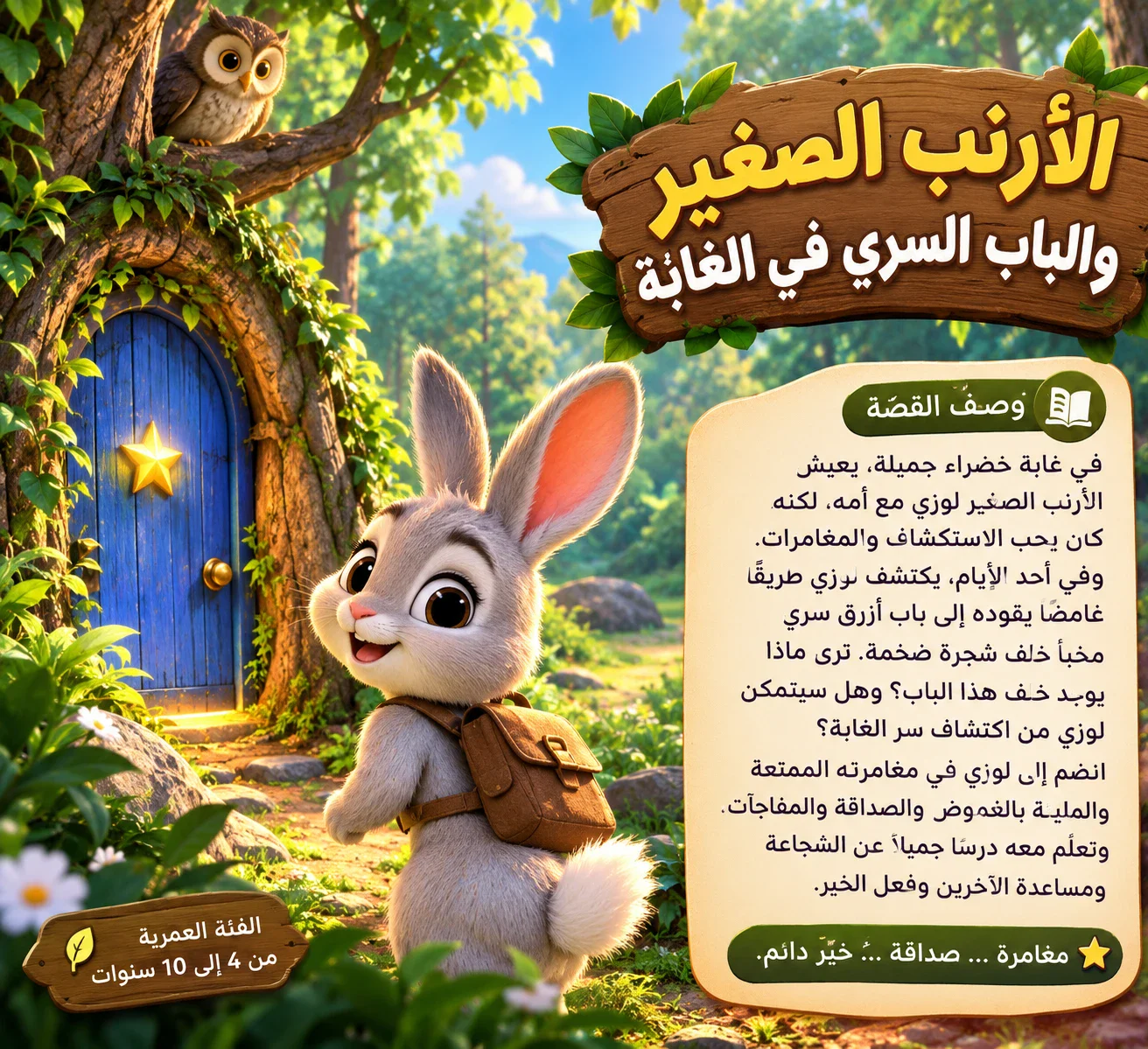 image about الأرنب الصغير والباب السري في الغابة