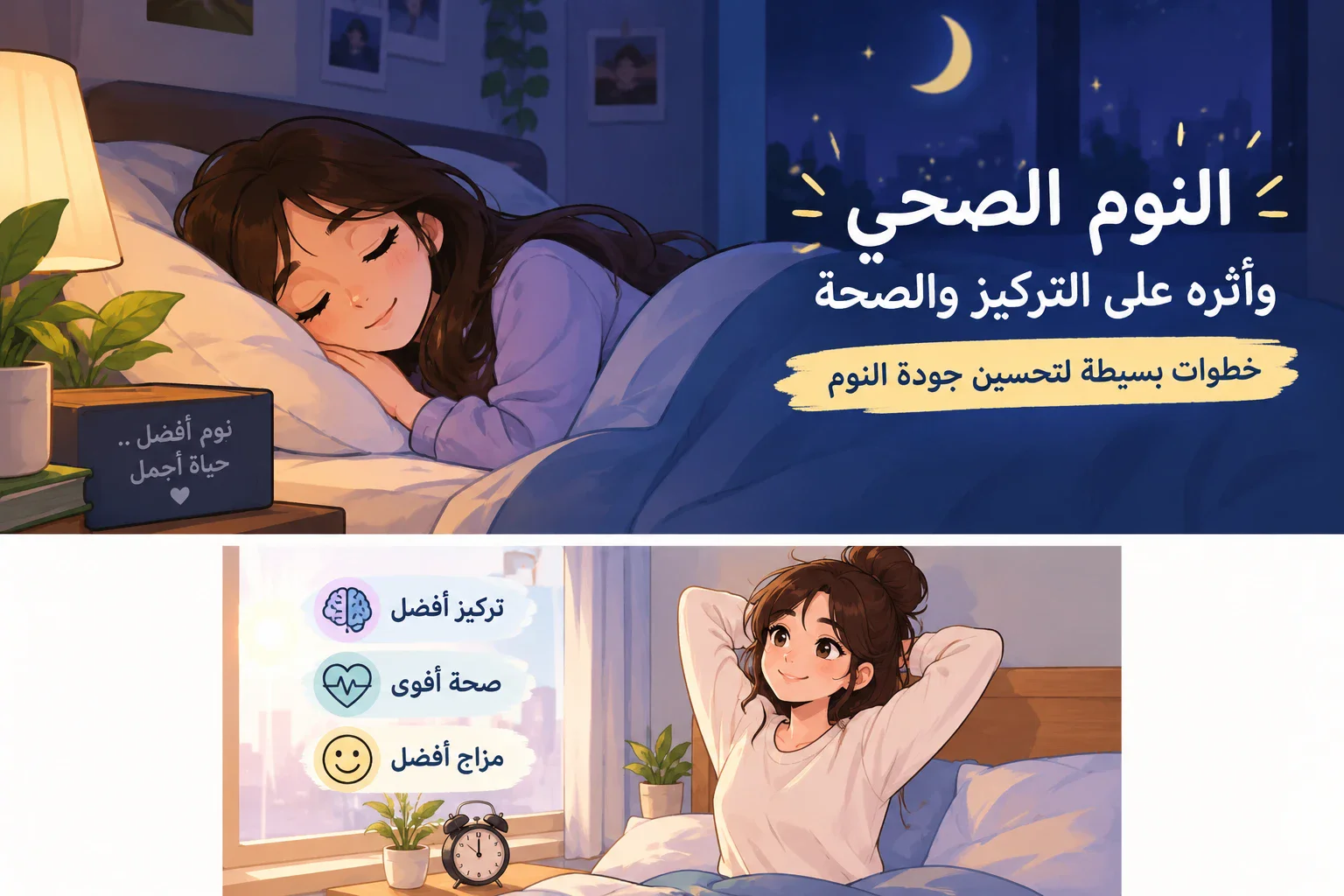 image about النوم الصحي وأثره على التركيز والصحة: خطوات بسيطة لتحسين جودة النوم