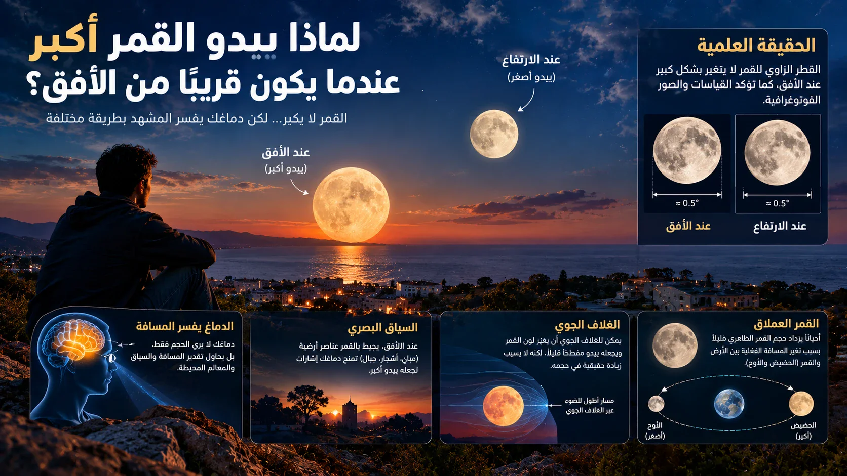 image about لماذا يبدو القمر أكبر عندما يكون قريبًا من الأفق؟