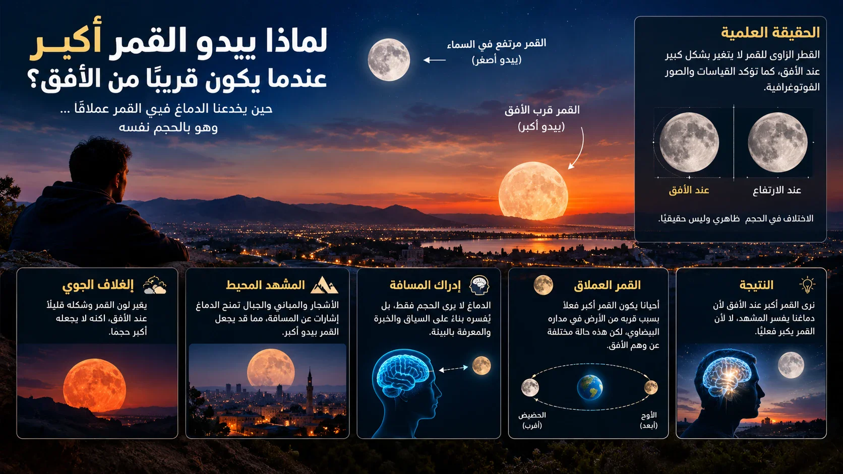 image about لماذا يبدو القمر أكبر عندما يكون قريبًا من الأفق؟