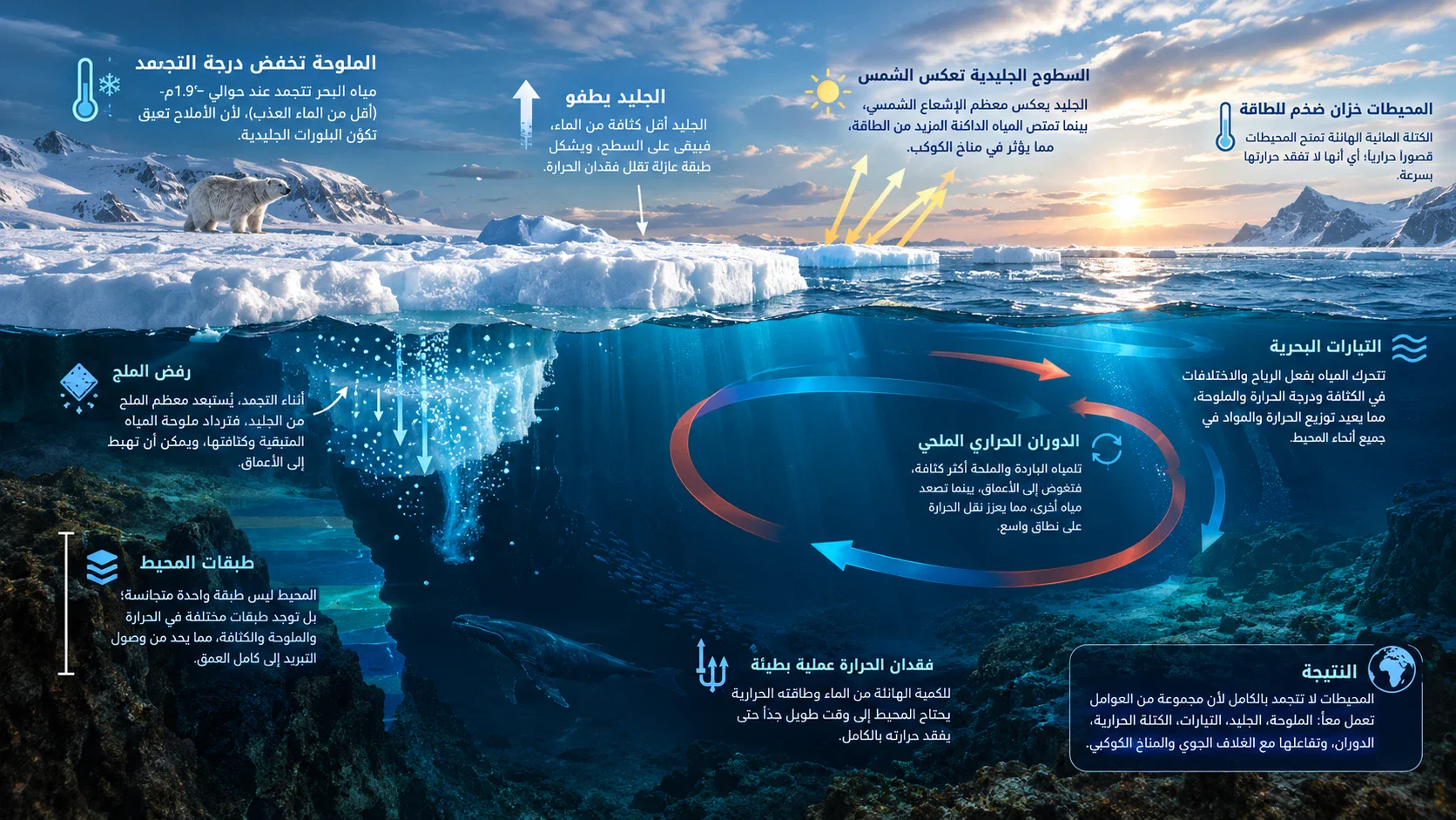 image about لماذا لا تتجمد المحيطات بالكامل؟