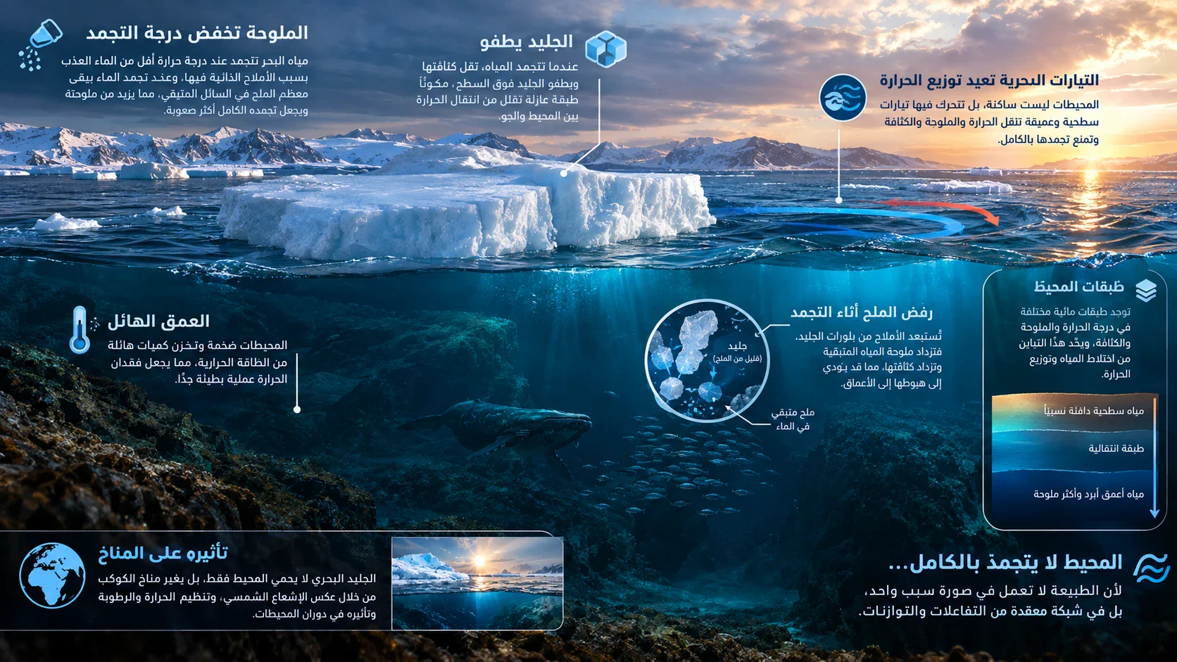 image about لماذا لا تتجمد المحيطات بالكامل؟