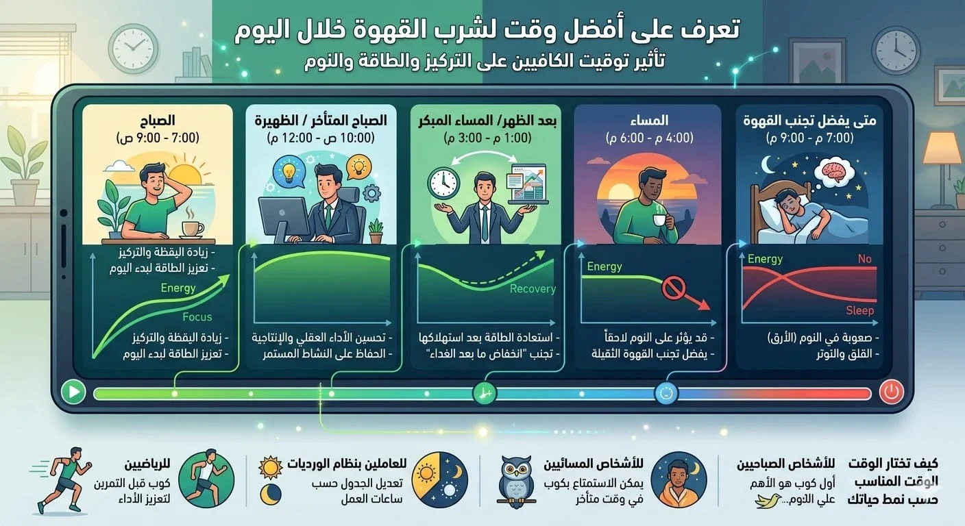 image about ما أفضل وقت لشرب القهوة؟ وكيف يؤثر توقيتها على النوم والطاقة؟