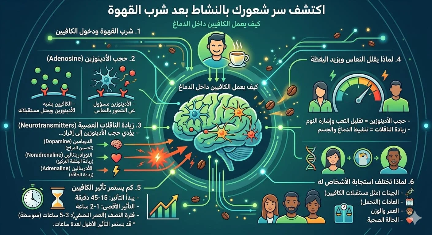 image about لماذا نشعر بالنشاط بعد شرب القهوة؟ أسرار الكافيين بطريقة بسيطة