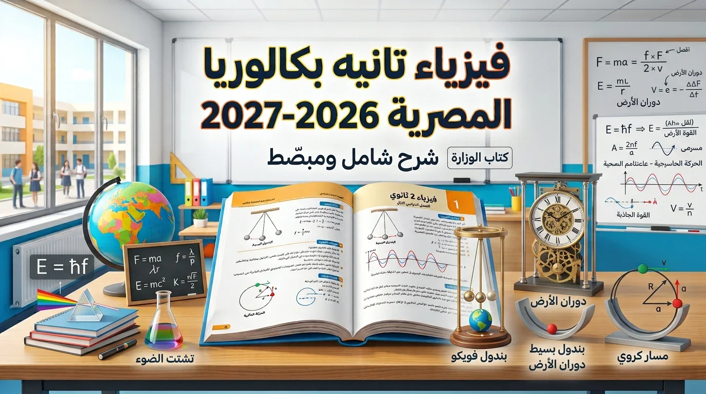 image about ⚡📚 كتاب ومنهج الفيزياء في تانية بكالوريا مصرية 2026-2027.. اعرف المنهج قبل ما تبدأ المذاكرة!