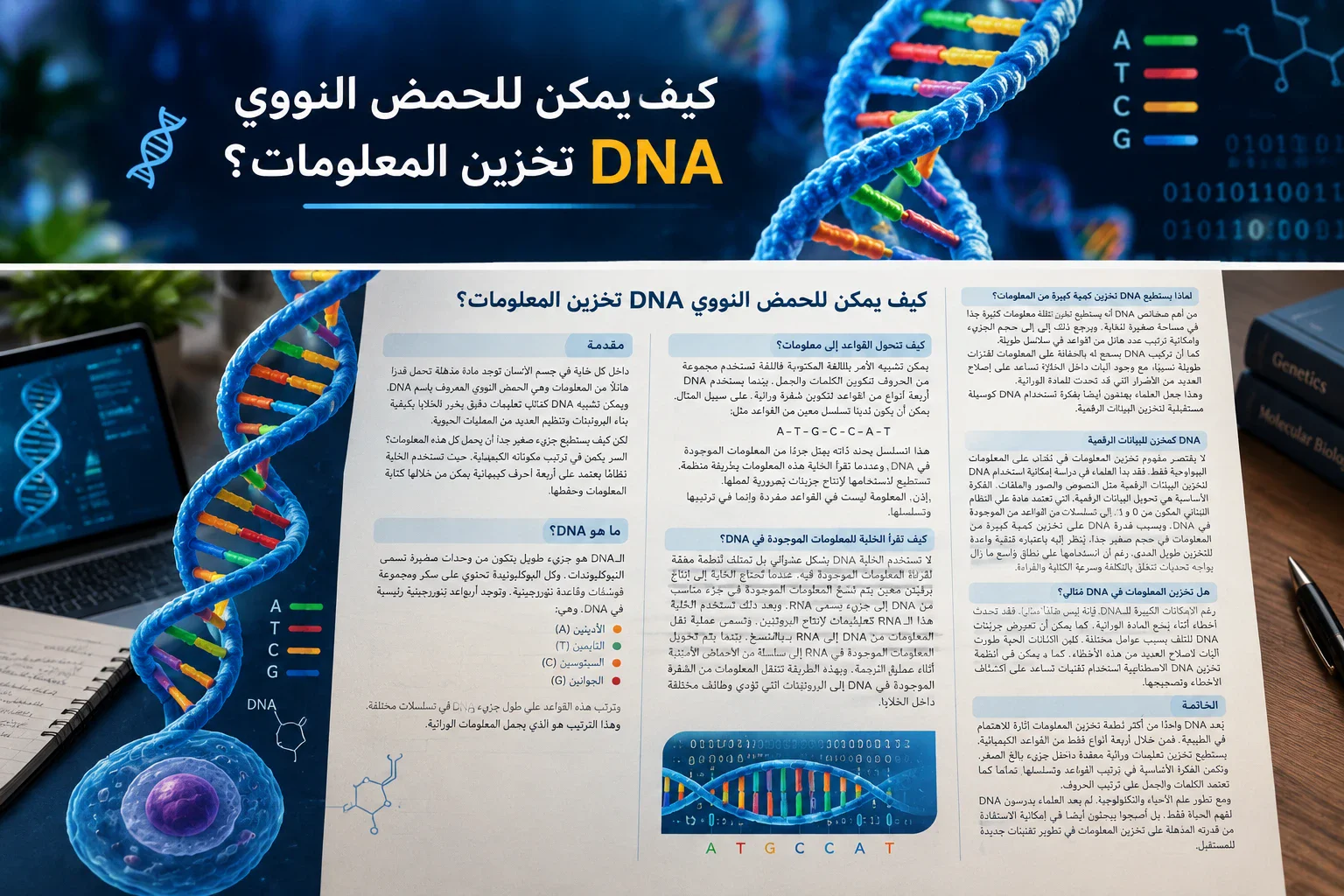 image about 🧬 كيف يمكن للحمض النووي DNA تخزين المعلومات؟