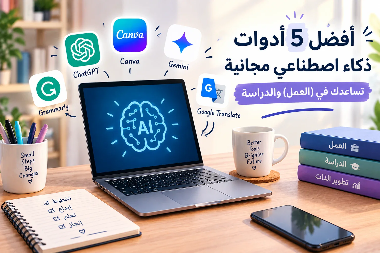 image about  أفضل 5 أدوات ذكاء اصطناعي مجانية تساعدك في العمل والدراسة