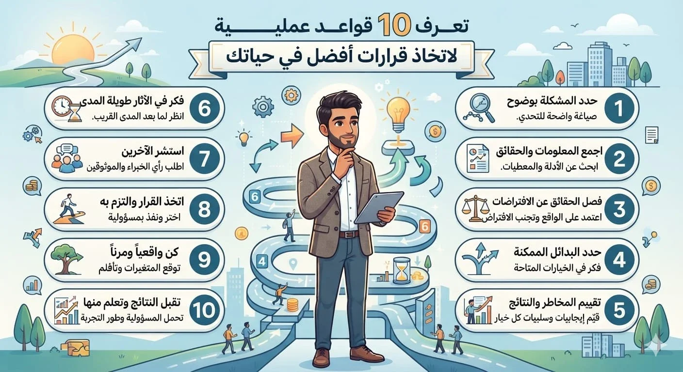 image about كيف تتخذ قرارات أفضل في حياتك؟ 10 قواعد تساعدك على التفكير بوضوح