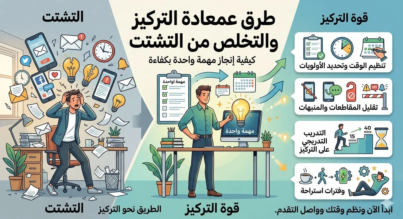 image about قوة التركيز: كيف تستعيد قدرتك على إنجاز مهمة واحدة دون تشتت؟