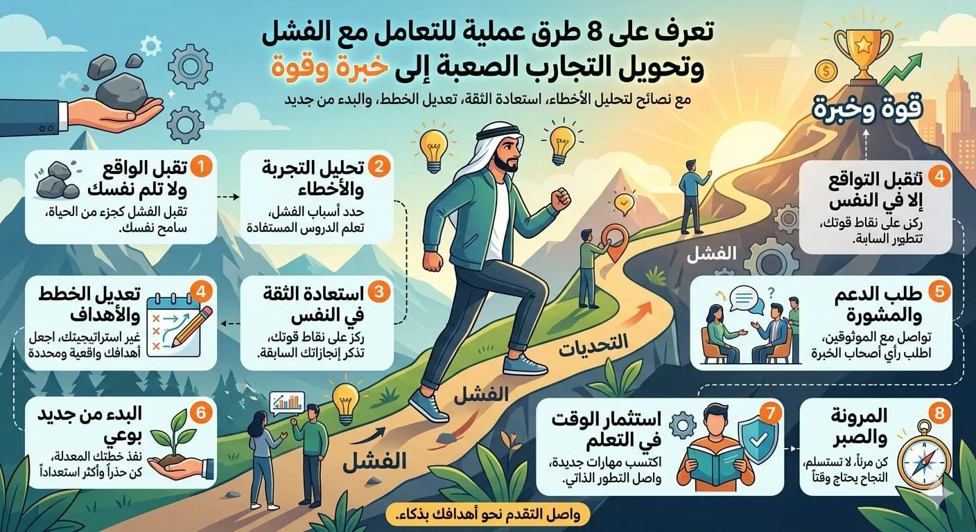 image about كيف تتعامل مع الفشل؟ 8 طرق لتحويل التجارب الصعبة إلى خبرة وقوة
