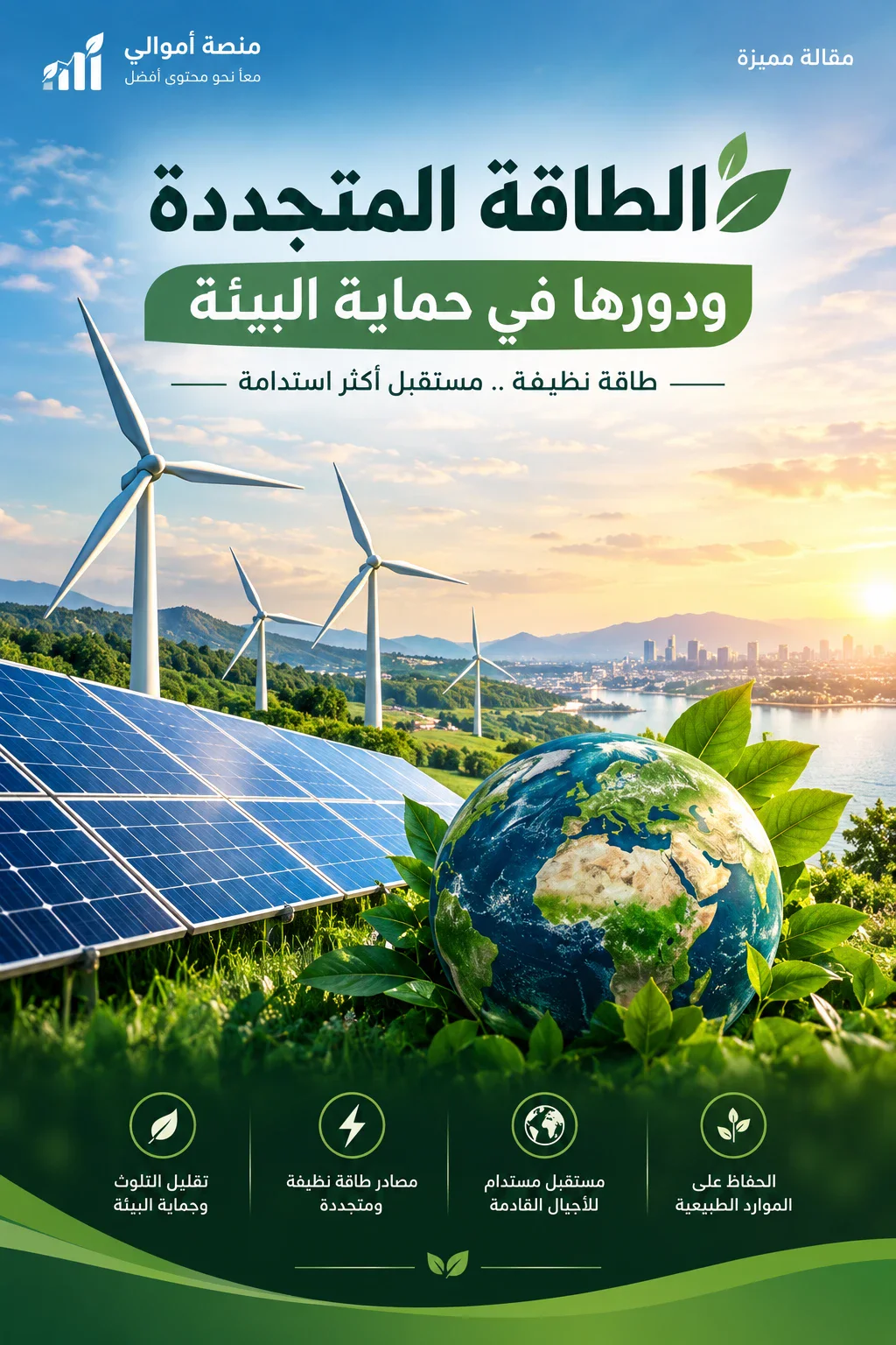 image about الطاقة المتجددة: نحو مستقبل مستدام وحماية فعّالة للبيئة.