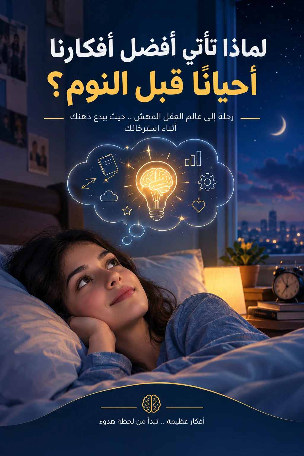 image about قبل أن تنام.. لماذا تأتيك أحيانًا أفضل أفكارك؟ سرّ الإبداع في لحظات الهدوء.