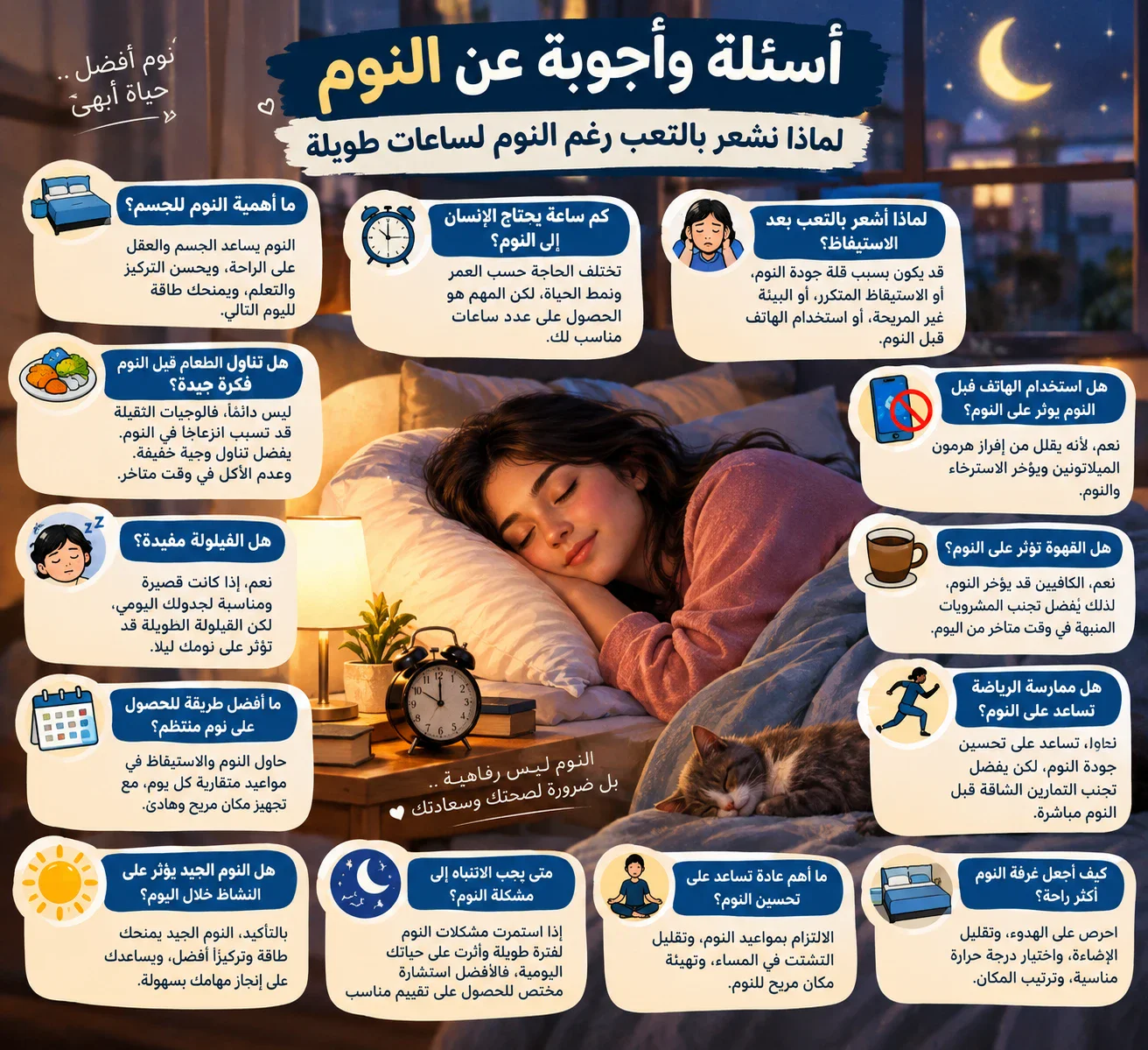 image about لماذا نشعر بالتعب رغم النوم لساعات طويلة؟ أسباب وعادات قد تساعدك على نوم أفضل