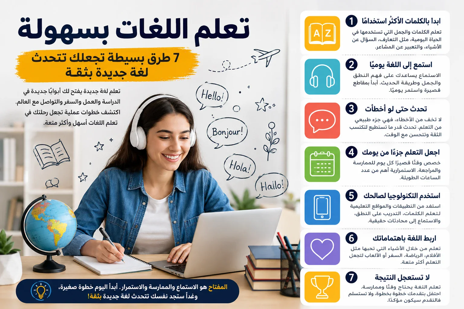 image about اتعلم لغة جديدة من غير ما تحس بالملل.. 7 طرق تخليك تتكلم بطلاقة!