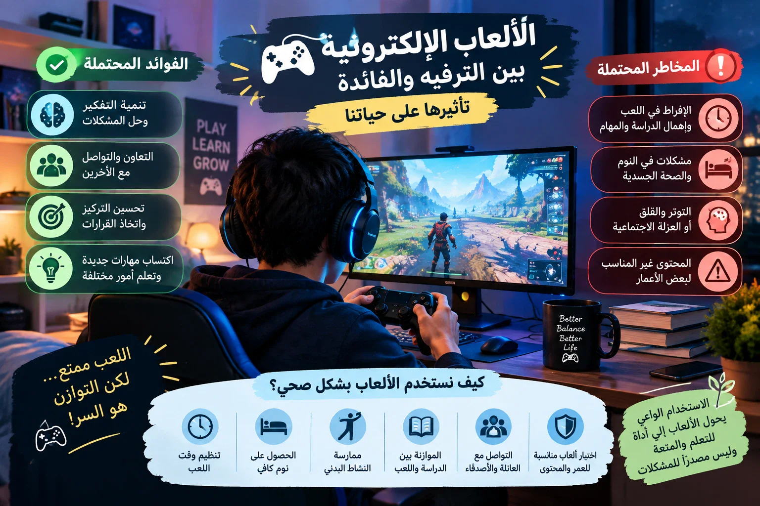 image about الألعاب الإلكترونية بين الترفيه والفائدة: تأثيرها على حياتنا