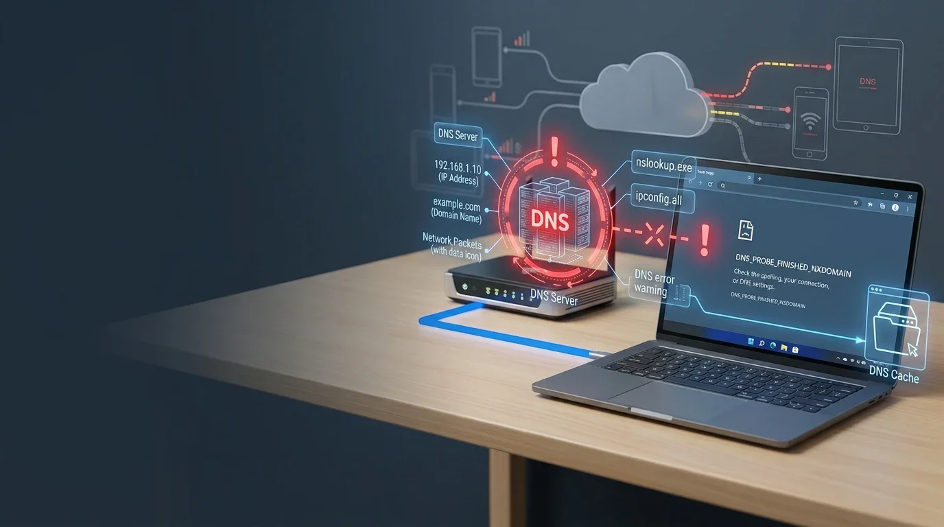 image about متصل بالإنترنت لكن المواقع لا تفتح؟ 10 حلول عملية لمشكلة DNS في Windows