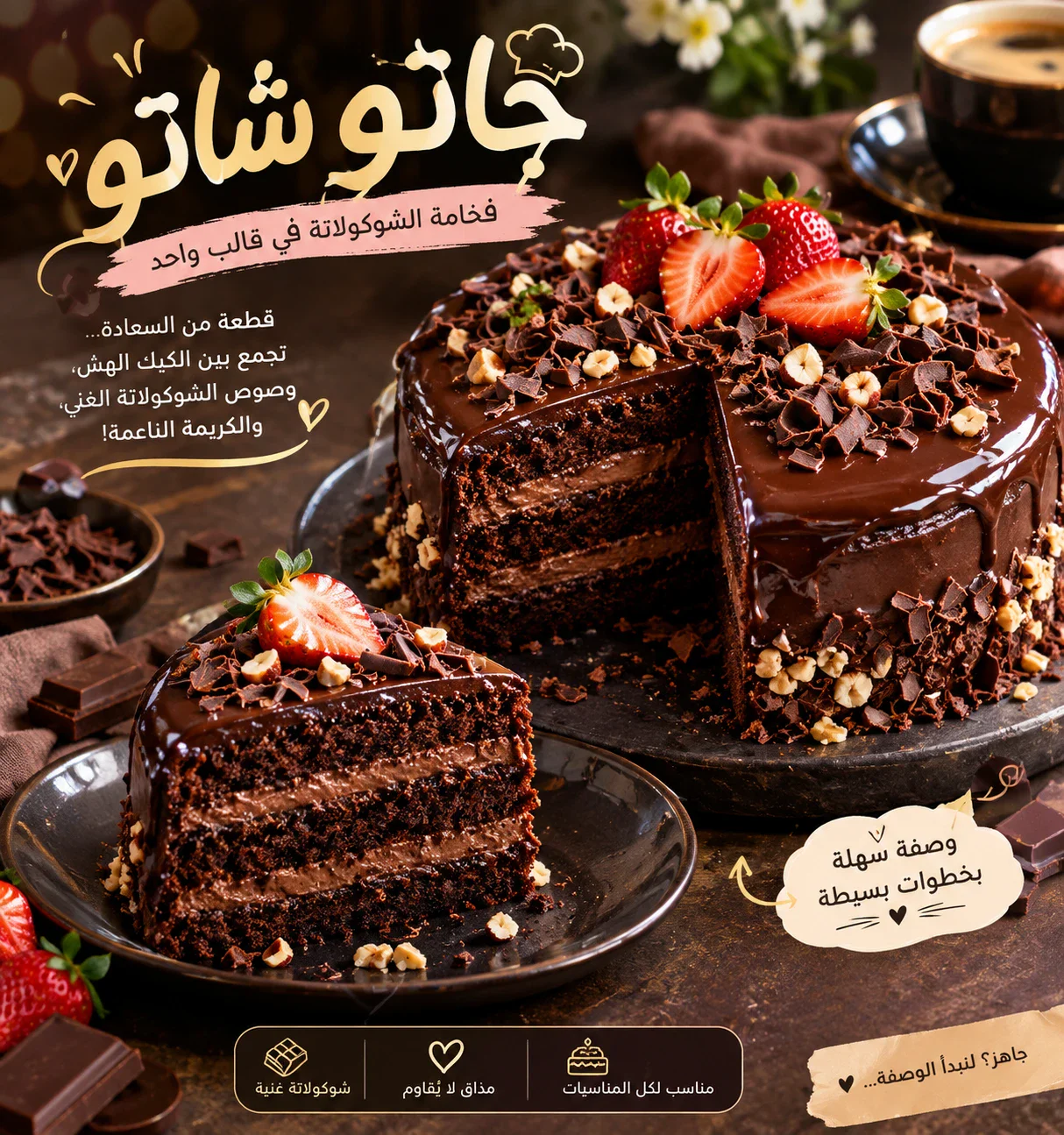 image about جاتو شاتو.. فخامة الشوكولاتة في قالب واحد 🍫✨