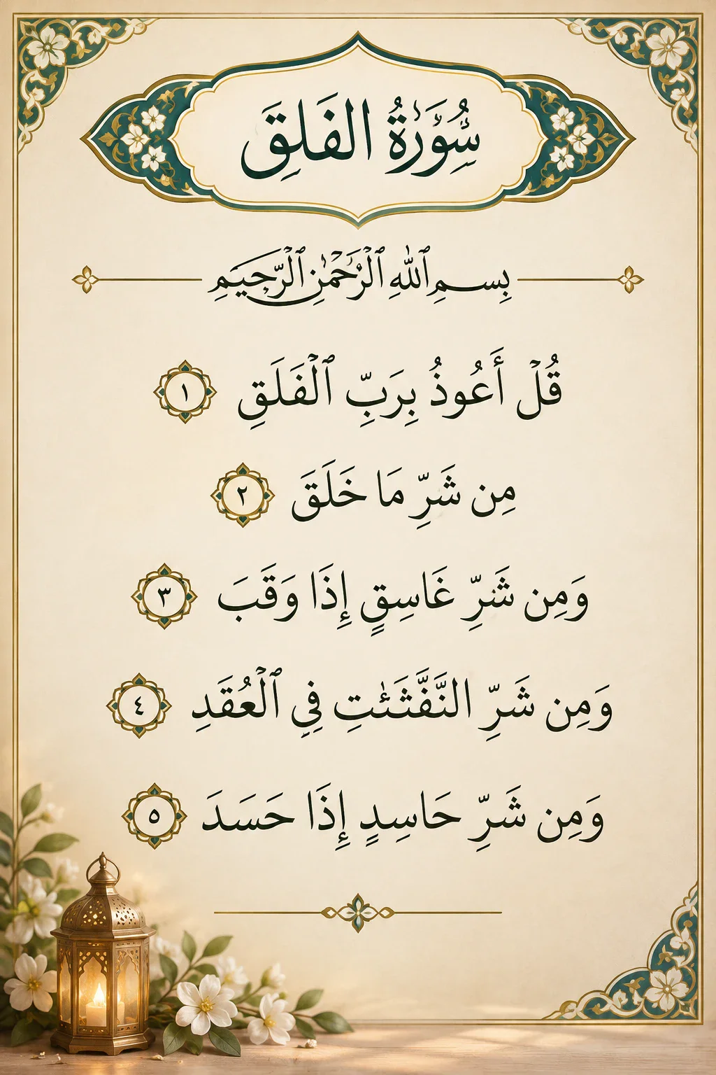 image about سبب نزول سورة الفلق والناس والمسد وتفسرهما