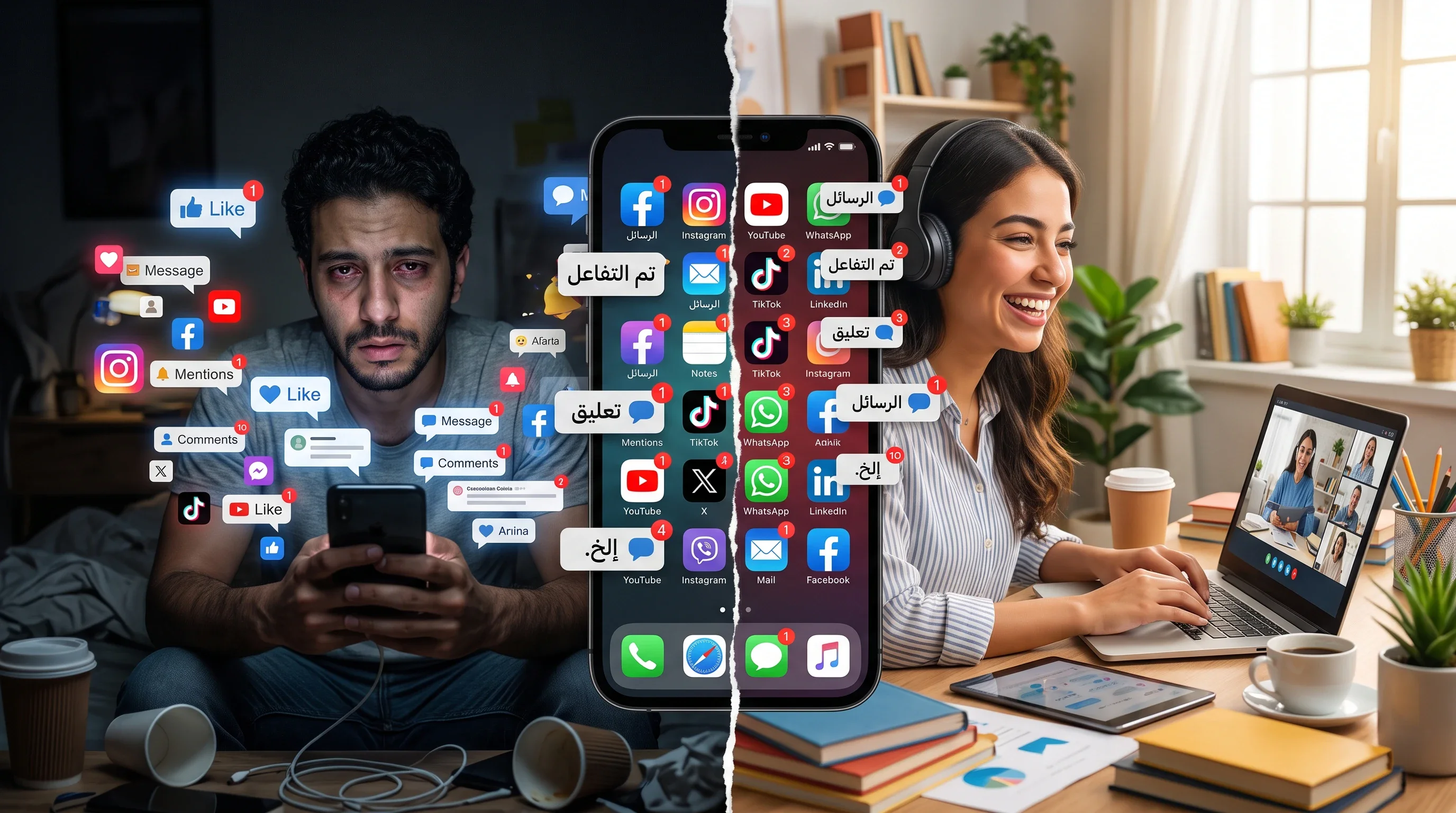 image about مواقع التواصل الاجتماعي بين الفائدة والضرر.. سلاح في إيدك وإنت اللي بتحدد اتجاهه