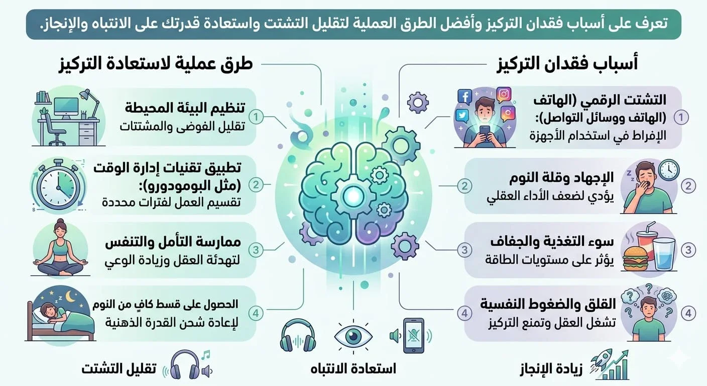 image about لماذا نفقد التركيز بسرعة؟ وطرق عملية لاستعادته