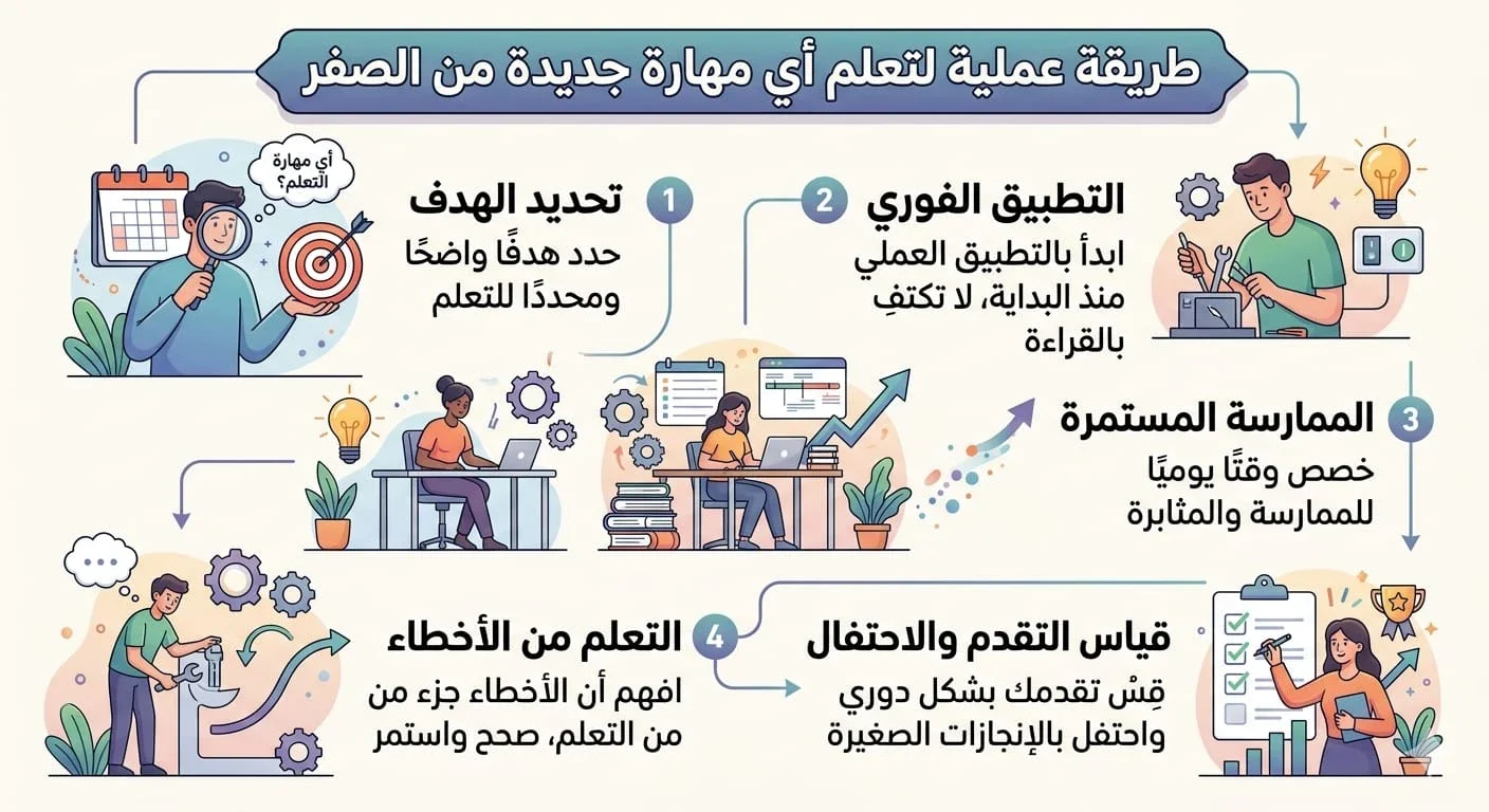 image about كيف تتعلم أي مهارة جديدة من الصفر بطريقة أسرع؟