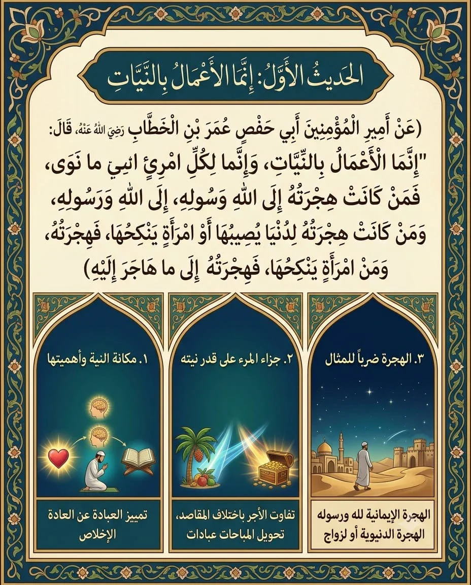image about الحديث الأول من الأربعين النووية