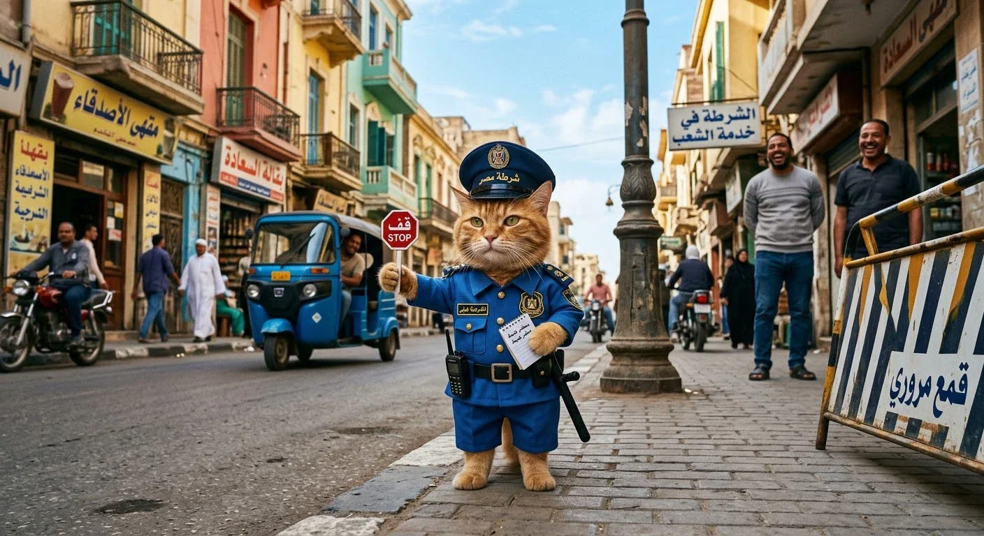 image about 🐱 القطة التي قررت أن تصبح شرطية
