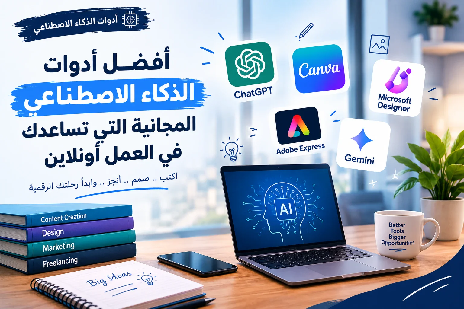 image about أفضل أدوات الذكاء الاصطناعي المجانية التي تساعدك في العمل أونلاين