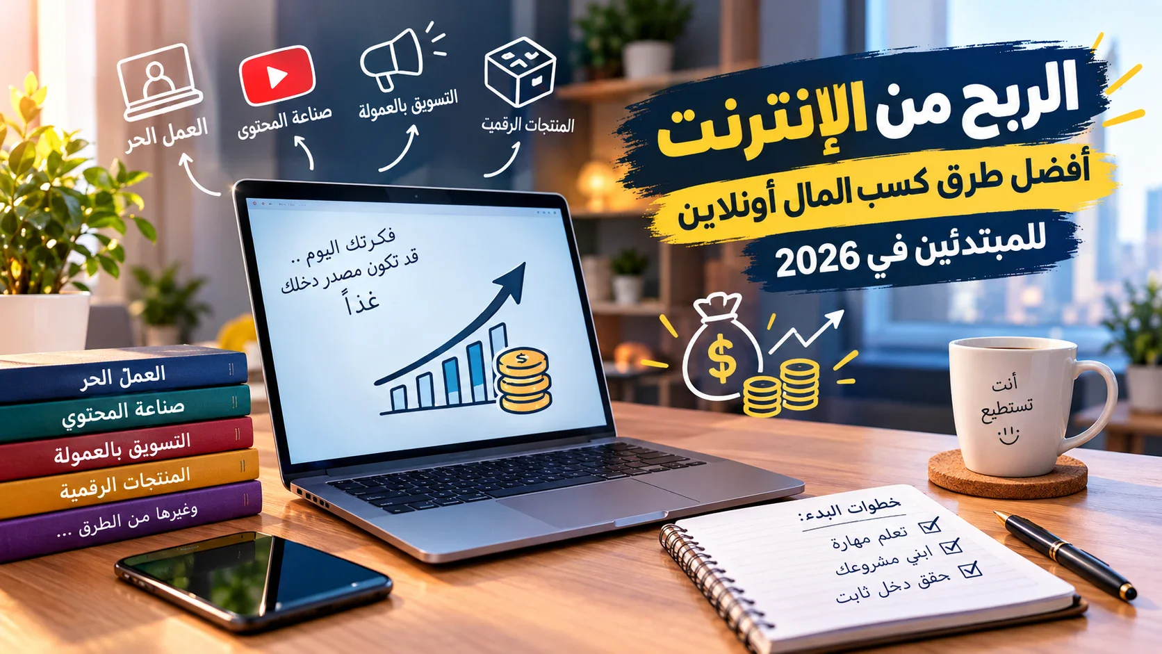 image about الربح من الإنترنت: أفضل طرق كسب المال أونلاين للمبتدئين في 2026