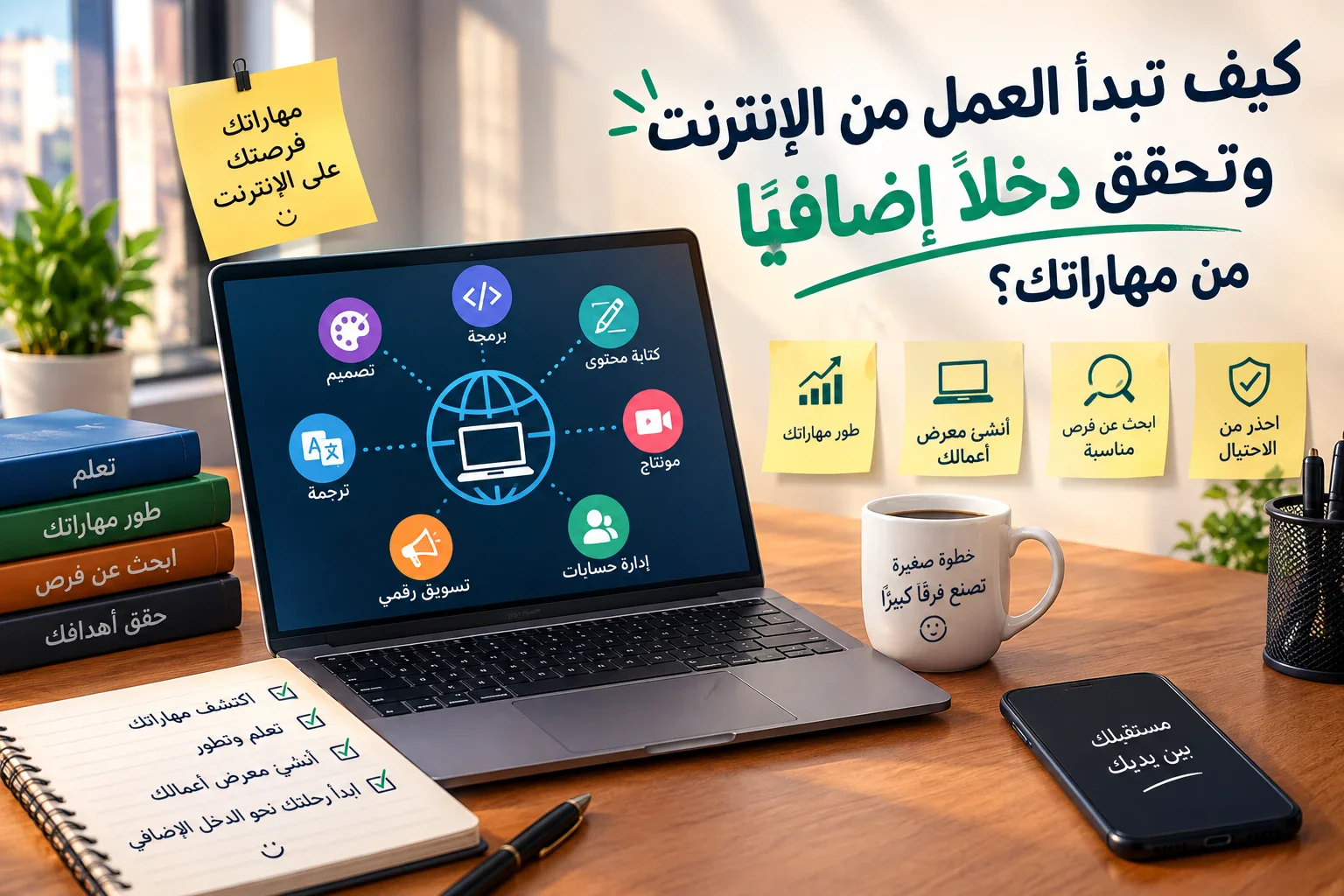 image about كيف تبدأ العمل من الإنترنت وتحقق دخلًا إضافيًا من مهاراتك؟