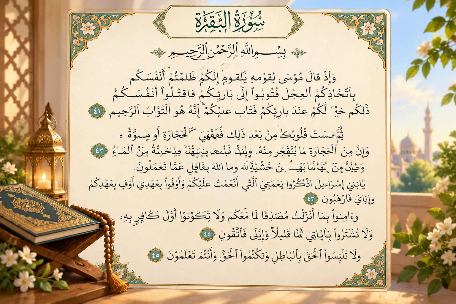 image about تفسير سورة البقرة من الاية 41 إلي 45