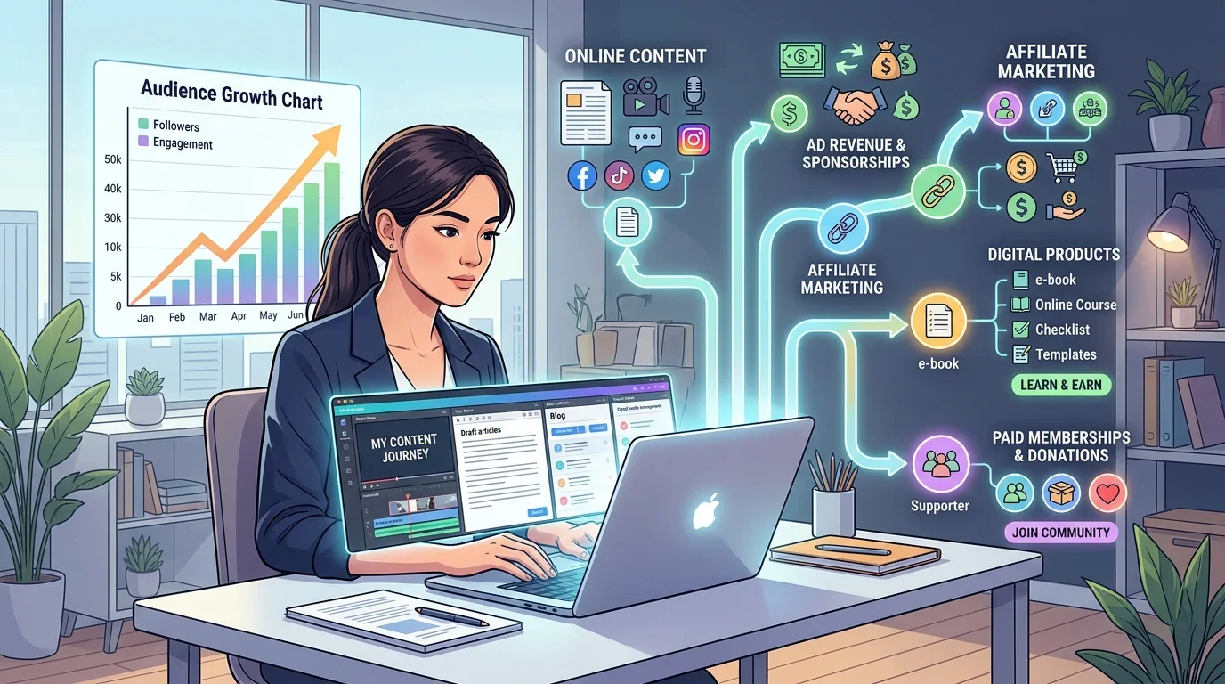 image about هل يمكن أن تربح من المحتوى الذي تنشره؟ 7 خطوات لبناء مصدر دخل أونلاين