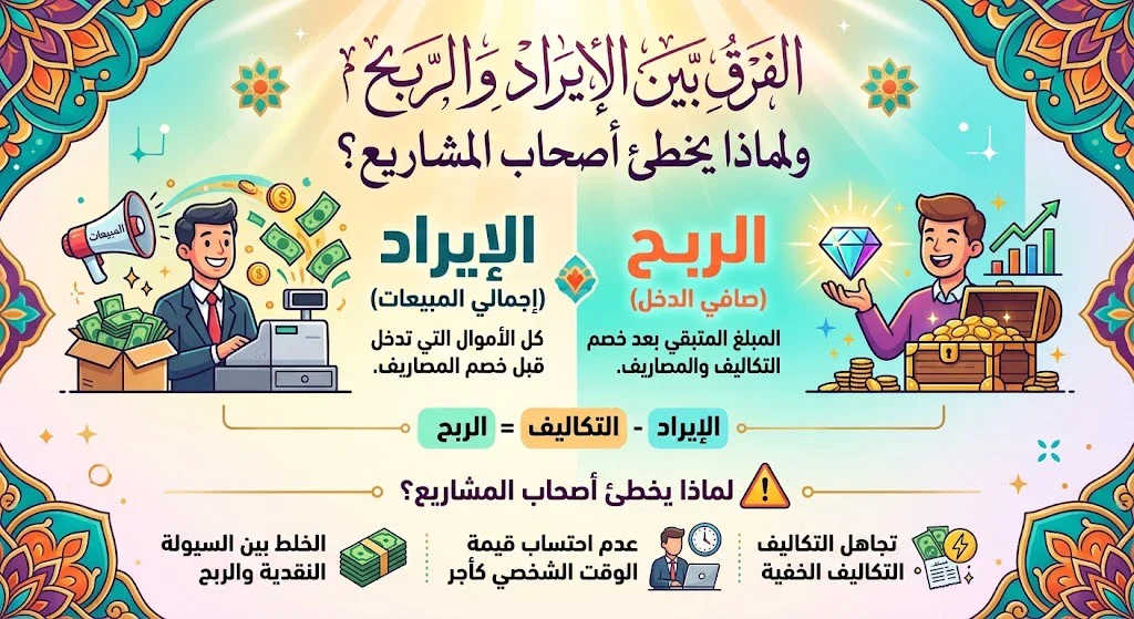 image about الفرق بين الإيراد والربح ولماذا يخطئ أصحاب المشاريع في حسابهما؟
