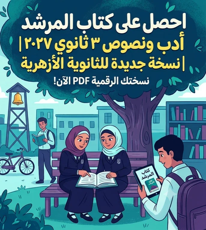 image about 📥 تحميل كتاب المرشد أدب ونصوص الصف الثالث الثانوي 2027 PDF | أحدث نسخة للثانوية الأزهرية