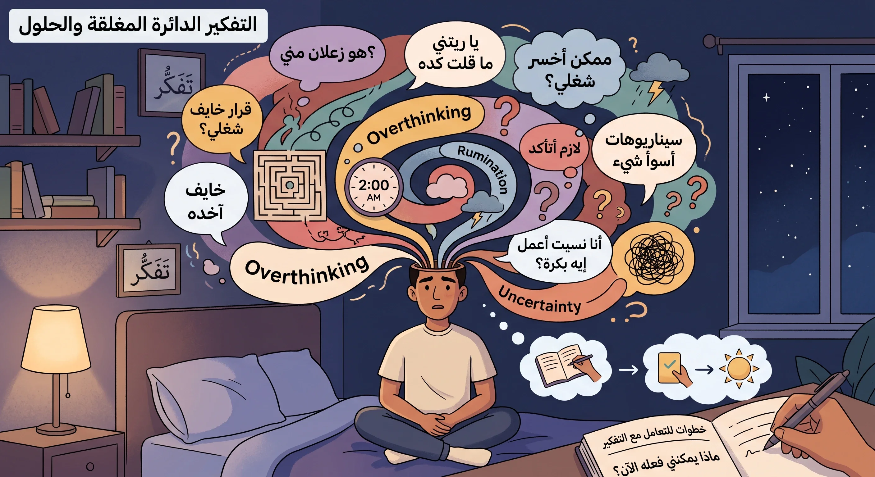 image about ليه دماغك مبتسكتش؟  7 أسباب للتفكير الزائد وطرق تساعدك تقلل الـOverthinking