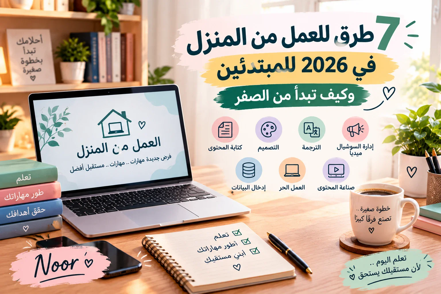 image about 7 طرق للعمل من المنزل في 2026 للمبتدئين وكيف تبدأ من الصفر