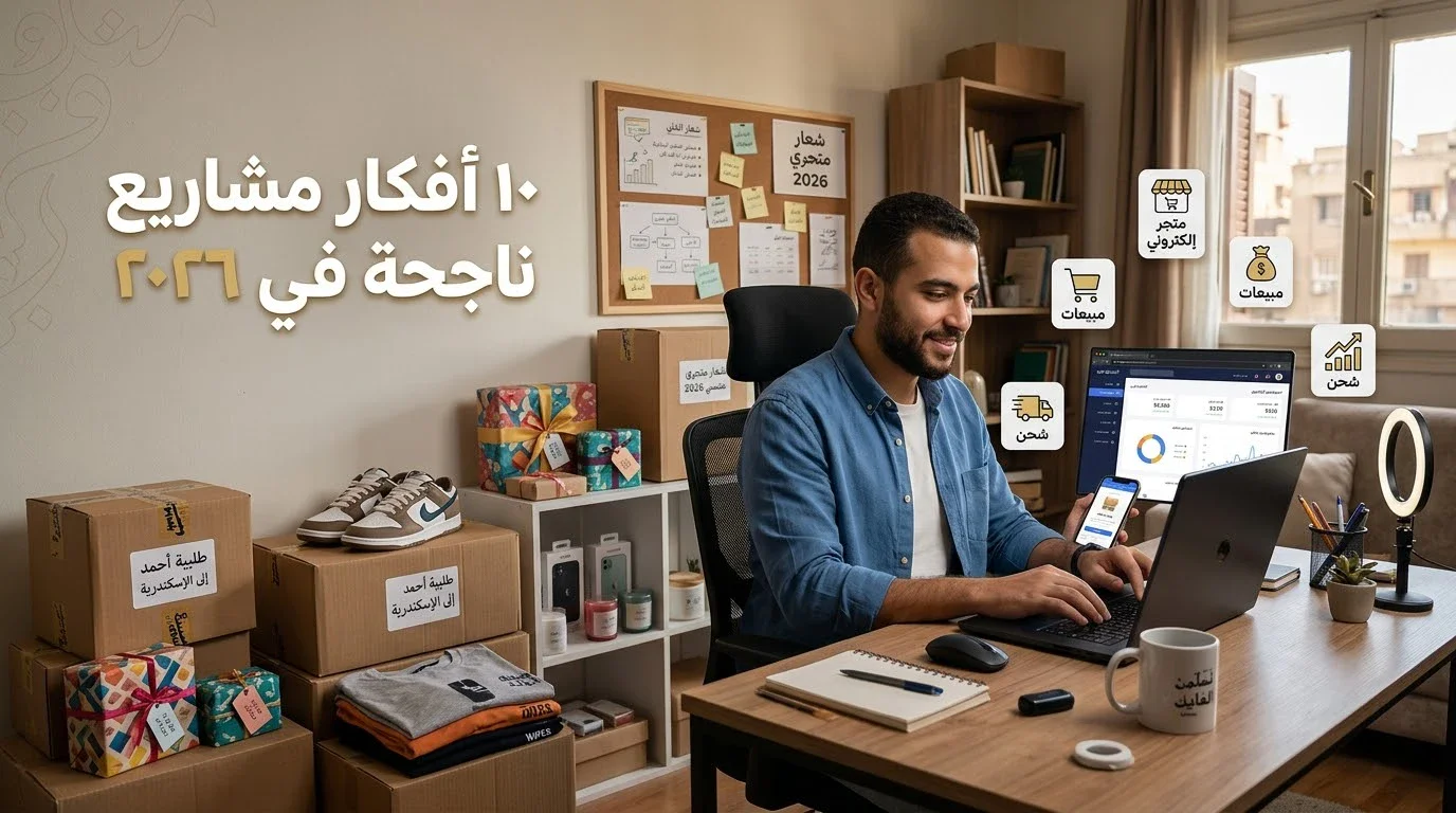 image about 10 أفكار مشاريع صغيرة من البيت في 2026 بميزانية محدودة  هل تبحث عن مشروع صغير تستطيع البدء فيه من المنزل دون الحاجة إلى 