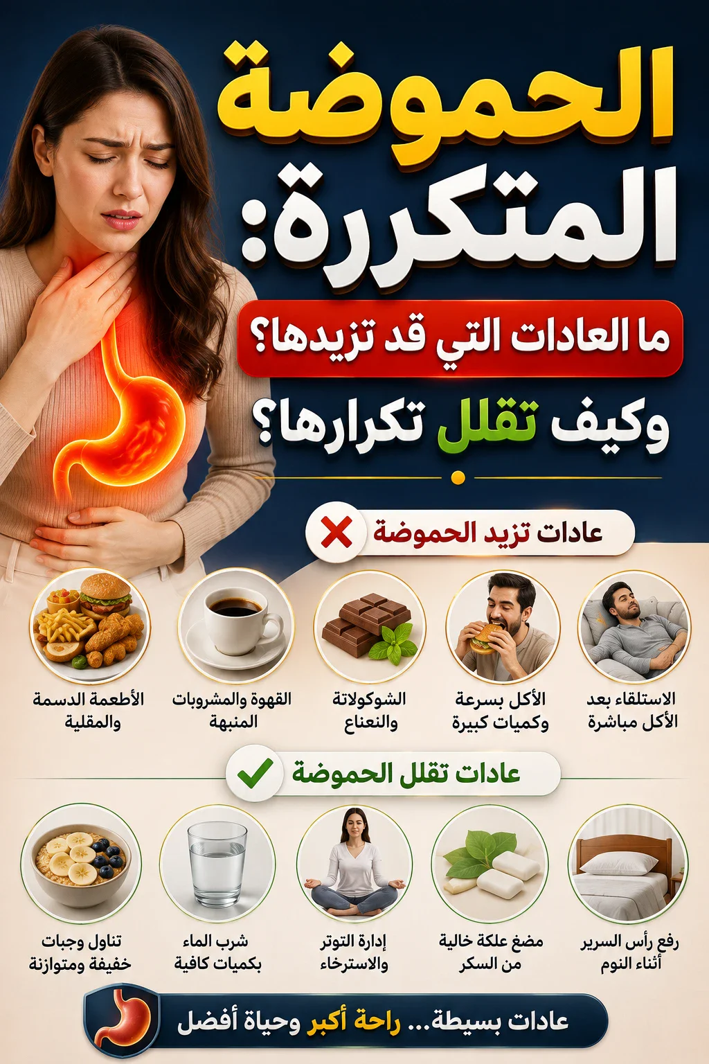 image about الحموضة المتكررة: ما العادات التي قد تزيدها؟ وكيف تقلل تكرارها؟