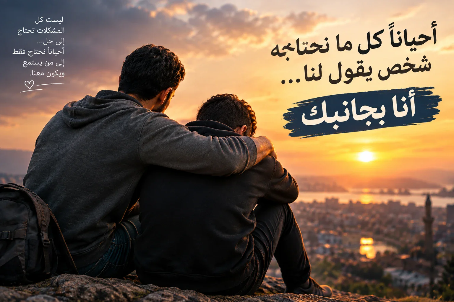 image about أحيانًا كل ما نحتاجه شخص يقول لنا: أنا بجانبك