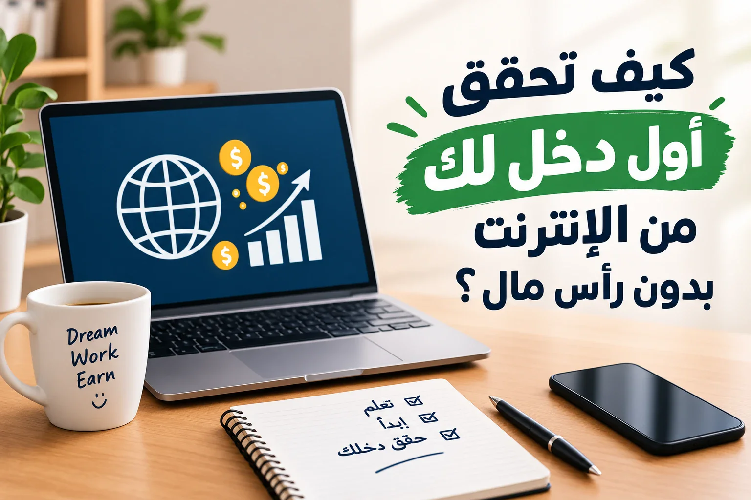 image about كيف تحقق أول دخل لك من الإنترنت بدون رأس مال؟