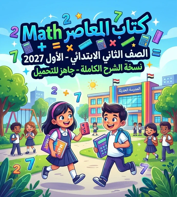 image about 📖 تحميل كتاب المعاصر Math الصف الثاني الابتدائي ترم أول 2027 PDF جزء الشرح | أحدث نسخة للطلاب