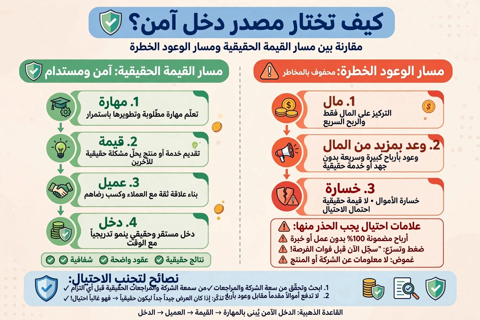 image about قبل أن تدفع جنيهاً واحداً تعلم كيف تختار مصدر دخل حلال وآمن وتكشف النصب مبكراً*
