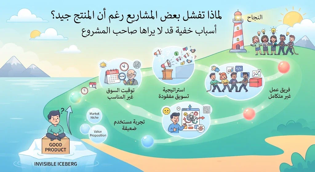 image about لماذا تفشل بعض المشاريع رغم أن المنتج جيد؟ أسباب خفية قد لا يراها صاحب المشروع