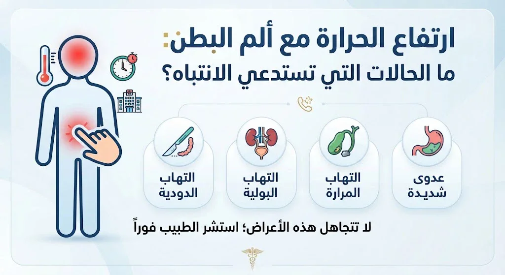 image about ارتفاع الحرارة مع ألم البطن: ما الحالات التي تستدعي الانتباه؟