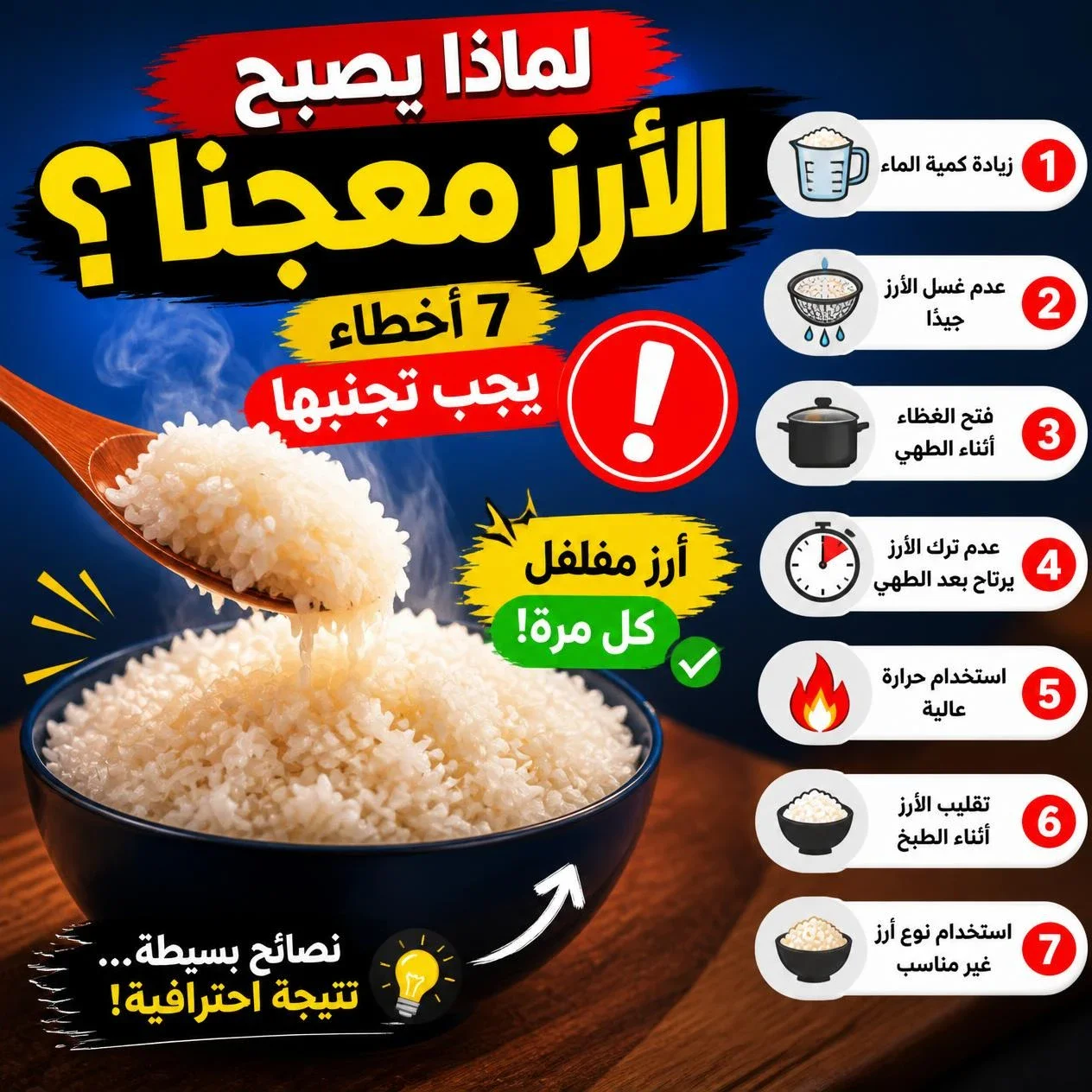 image about لماذا يصبح الأرز معجنًا؟ 7 أخطاء يجب تجنبها