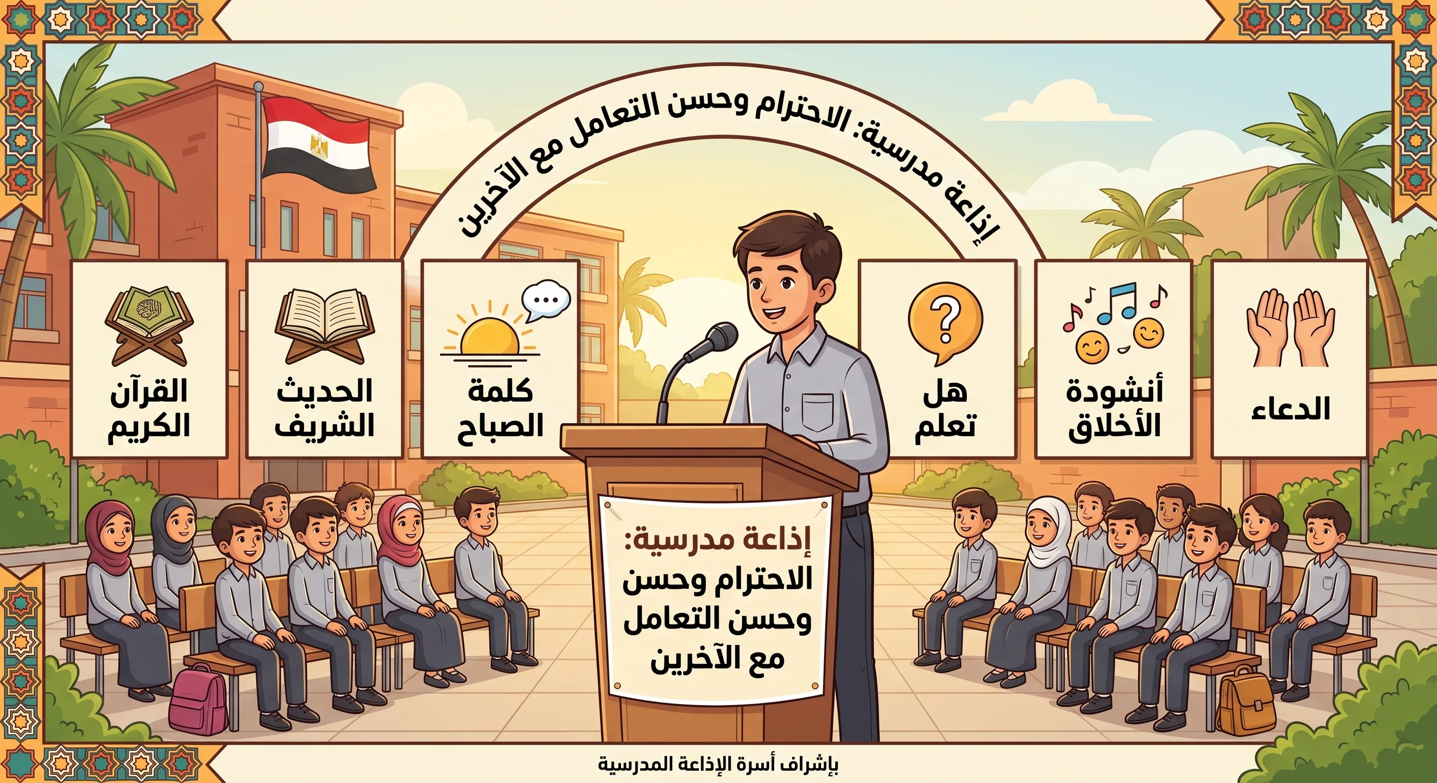 image about إذاعة مدرسية: الاحترام وحُسن التعامل مع الآخرين
