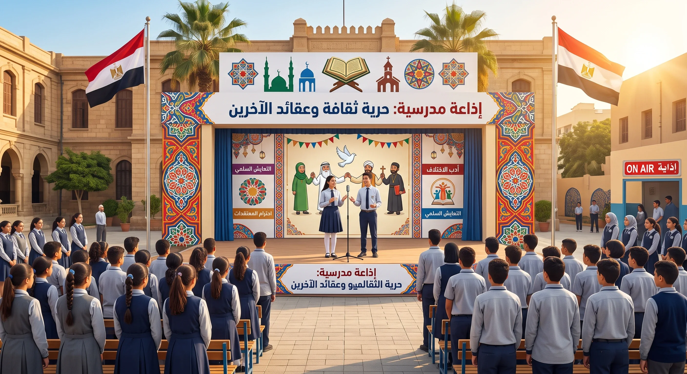 image about إذاعة مدرسية: حرية ثقافة وعقائد الآخرين