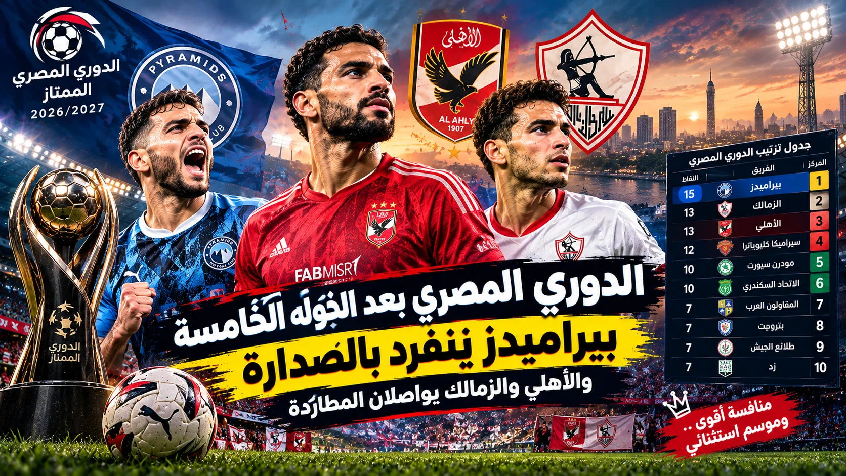 image about الدوري المصري بعد الجولة الخامسة